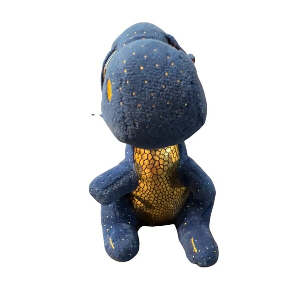 Ty Beanie Boo Saffire Blue Dragon Plush Stuffed Animal Gold Glitter Eyes 6" - Picture 2 of 6